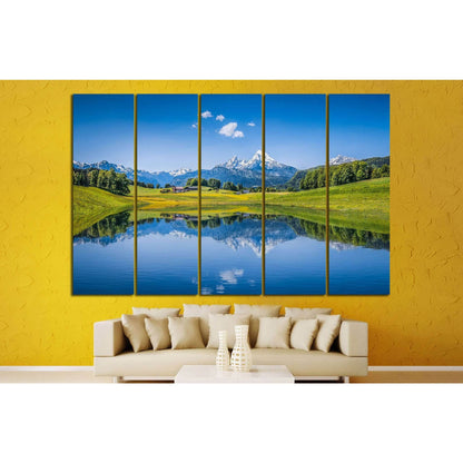 Alps with clear mountain lake №24 Ready to Hang Canvas Print - Zellart Canvas Prints ALL_Products, s-24
