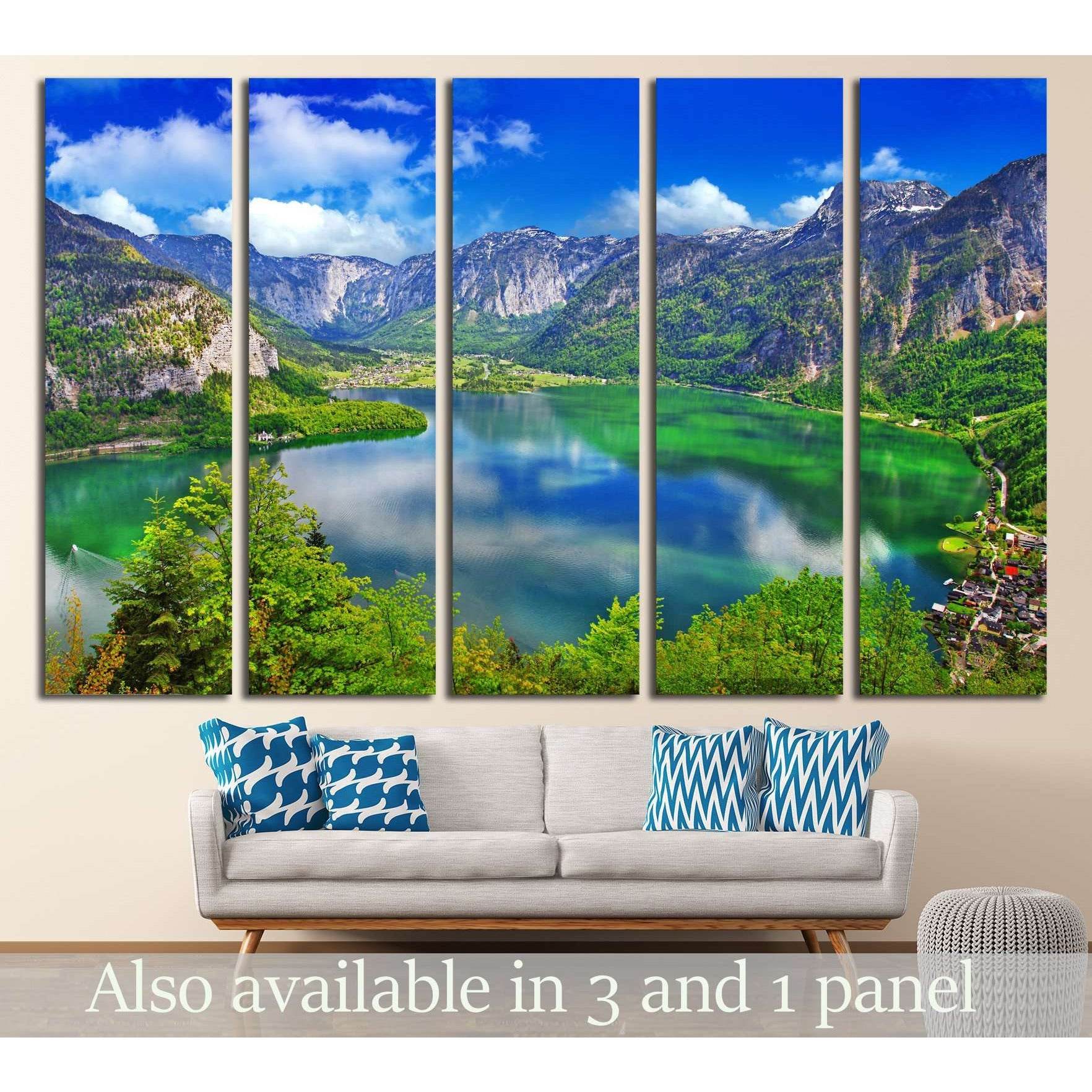 amazing Alpine lakes, Hallstatt, Austria №2696 Ready to Hang Canvas Print - Zellart Canvas Prints ALL_Products, s-2696