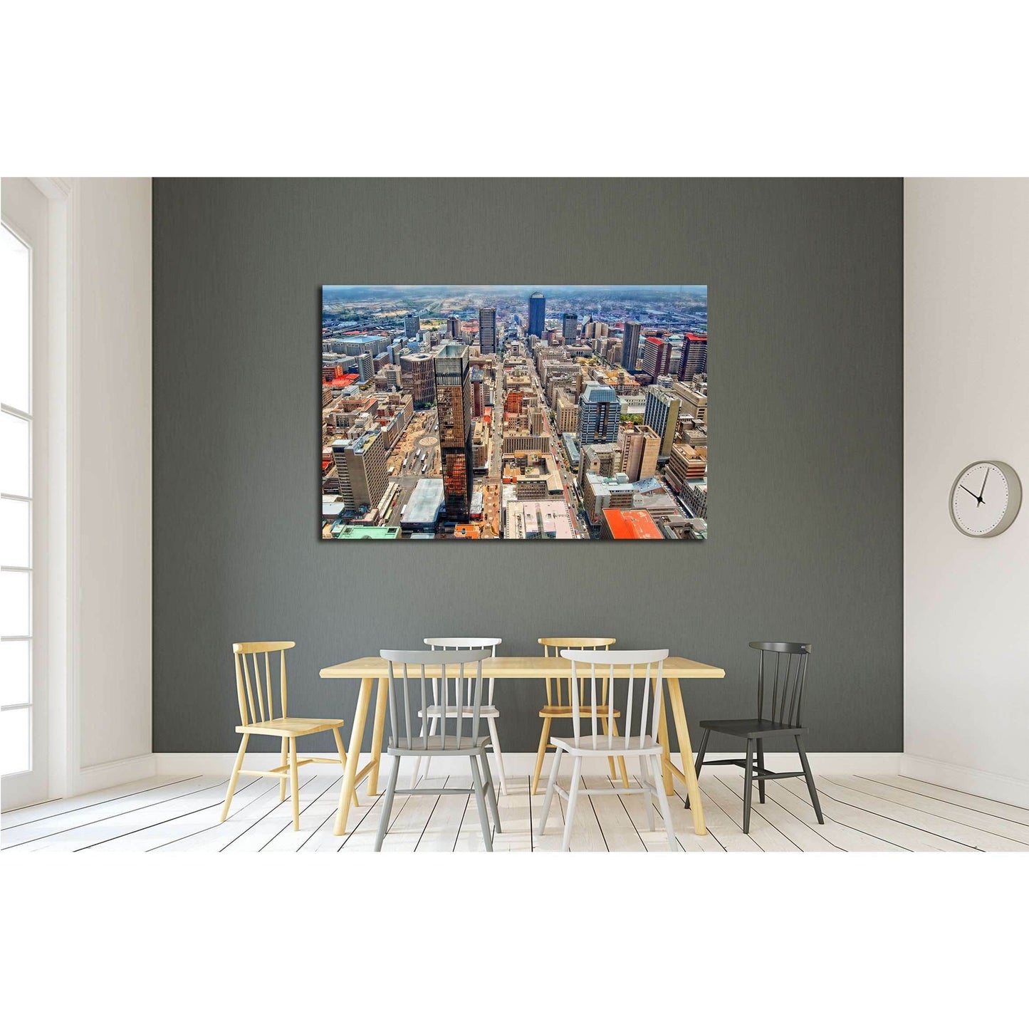 Amazing urban landscape. Awesome photo of Megalopolis. Modern lifestyle, Johannesburg №2317 Ready to Hang Canvas Print - Zellart Canvas Prints ALL_Products, s-2317