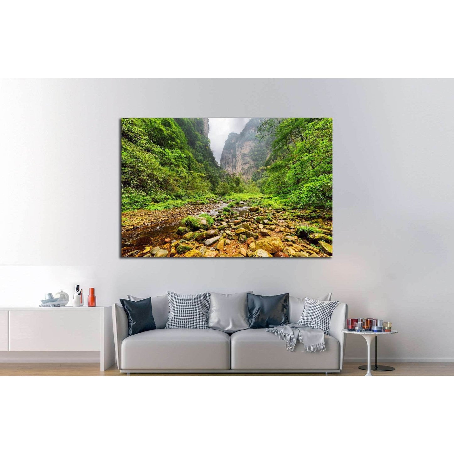Amazing view of mountain river with crystal clear water,Zhangjiajie National Forest Park, Hunan Province, China №1991 Ready to Hang Canvas Print - Zellart Canvas Prints ALL_Products, s-1991