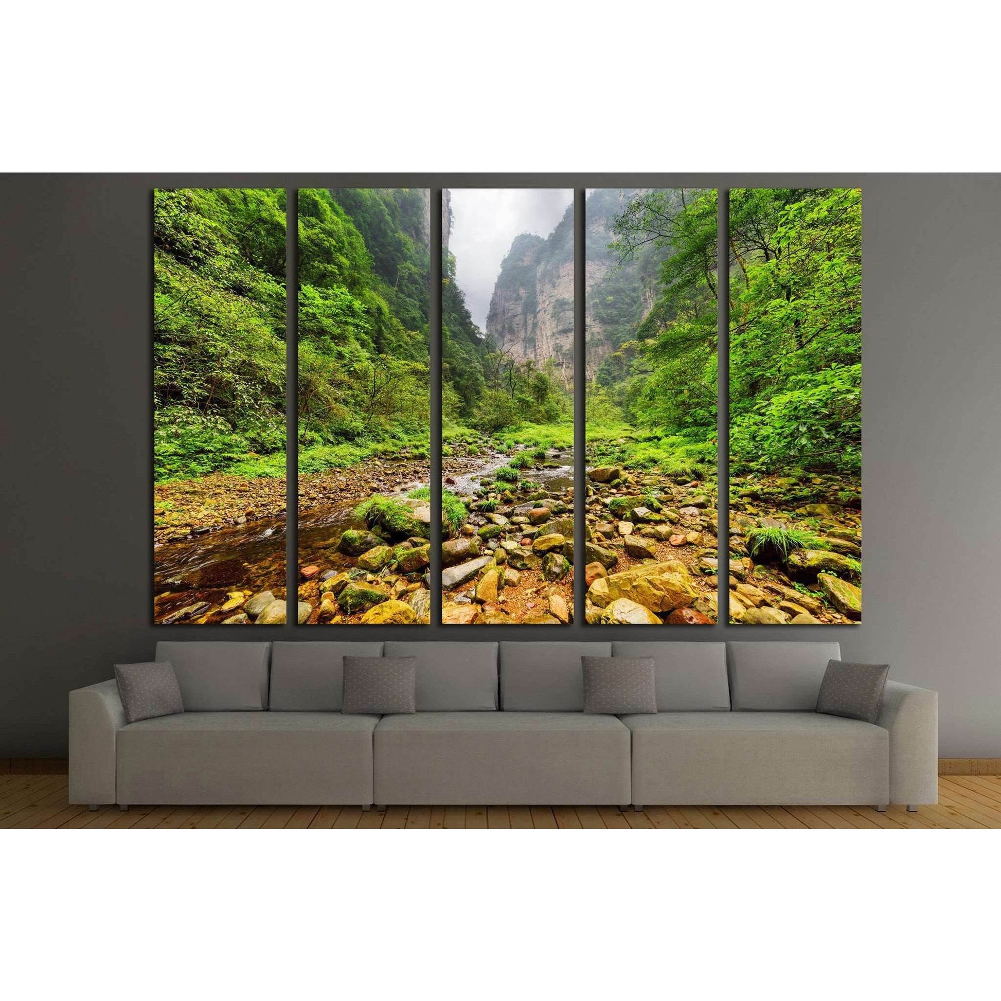 Amazing view of mountain river with crystal clear water,Zhangjiajie National Forest Park, Hunan Province, China №1991 Ready to Hang Canvas PrintCanvas art arrives ready to hang, with hanging accessories included and no additional framing required. Every c
