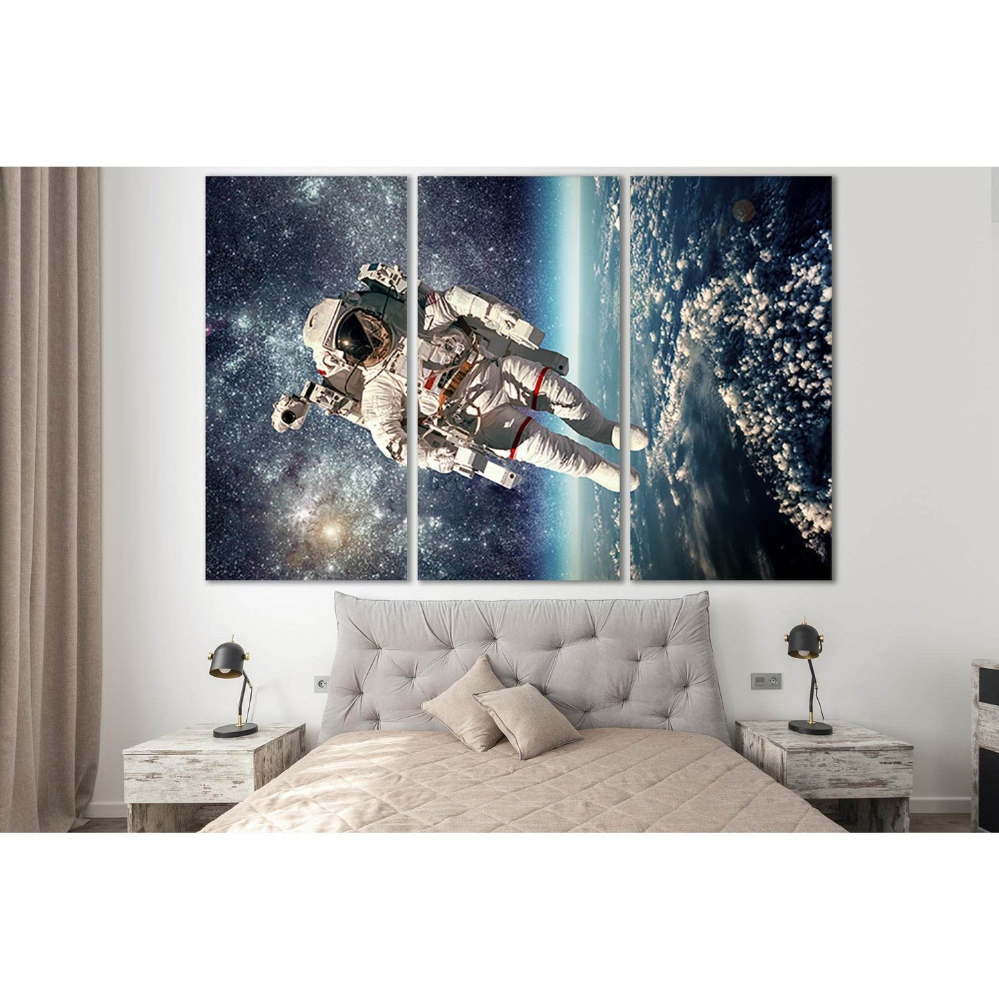 American Astronaut №SL399 Ready to Hang Canvas Print - Zellart Canvas Prints 0new, ALL_Products, Astronomy & Space Canvas Wall Art