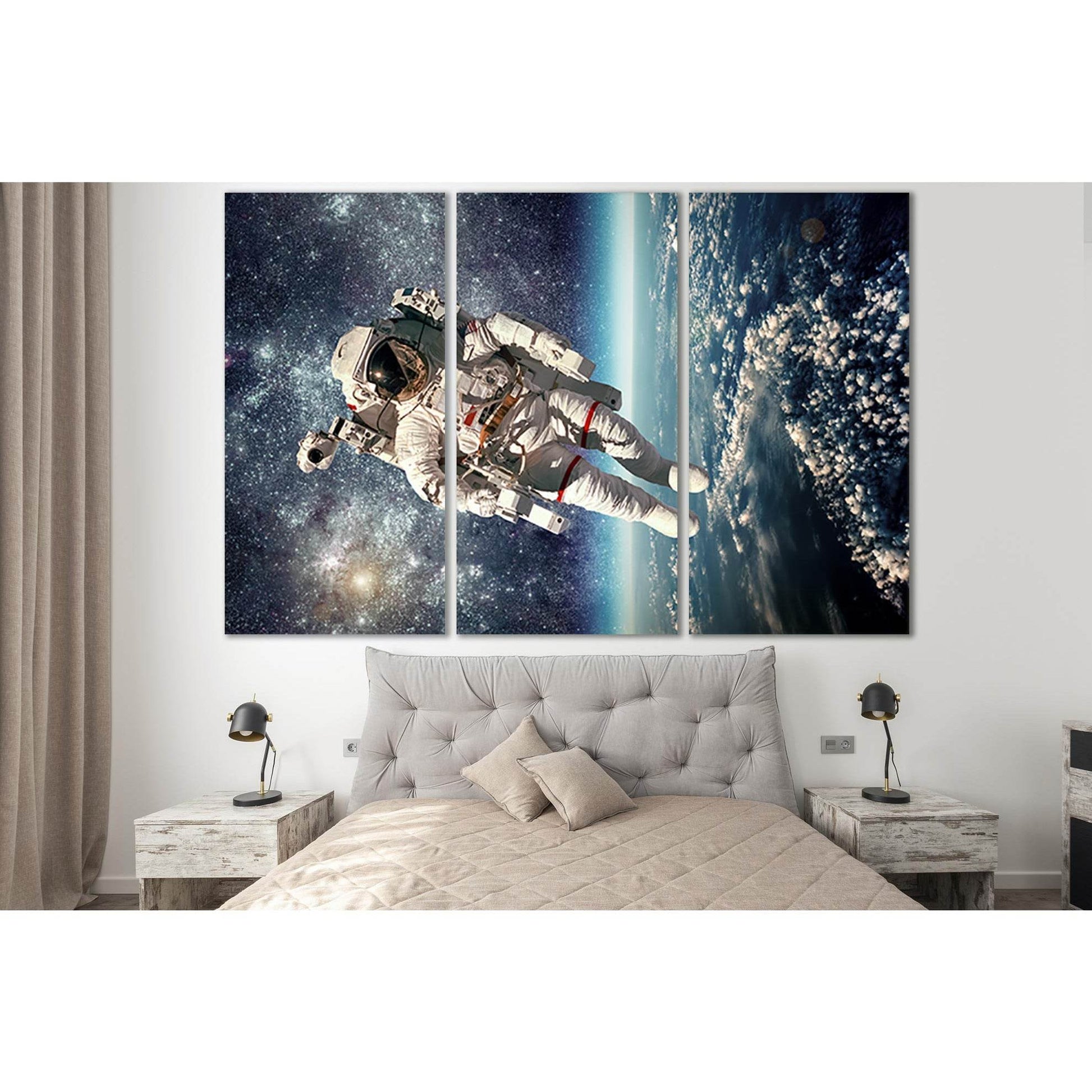 American Astronaut №SL399 Ready to Hang Canvas Print - Zellart Canvas Prints 0new, ALL_Products, Astronomy & Space Canvas Wall Art