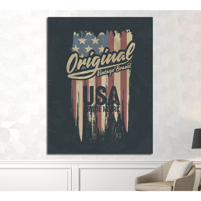 american broken flag vintage flag design original tee print design №4577 Ready to Hang Canvas Print - Zellart Canvas Prints ALL_Products, s-4577