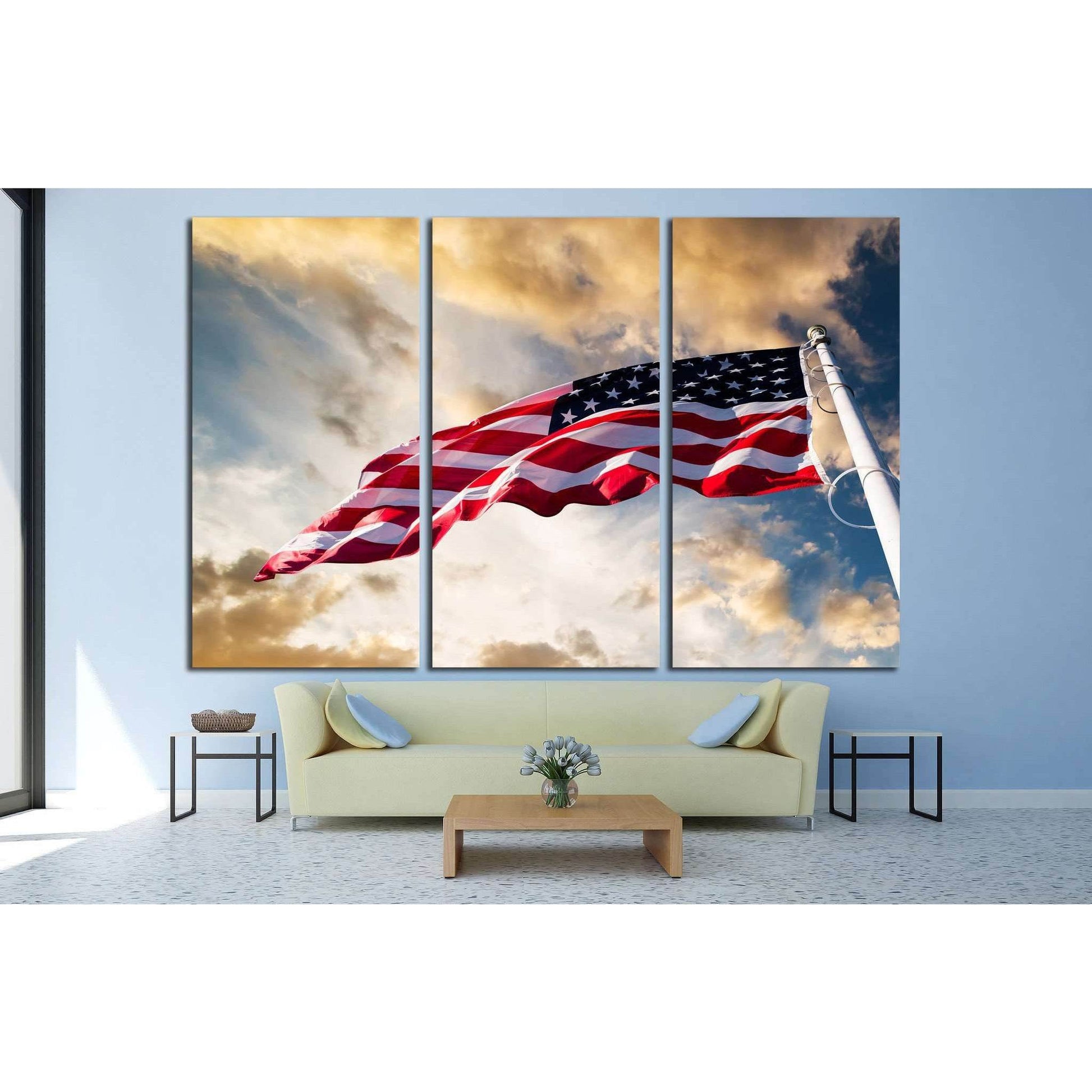 american flag in the sky №1293 Ready to Hang Canvas PrintCanvas art arrives ready to hang, with hanging accessories included and no additional framing required. Every canvas print is hand-crafted, made on-demand at our workshop and expertly stretched arou