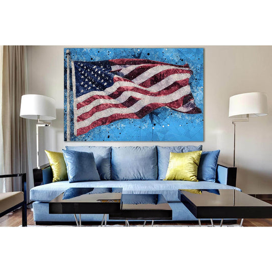 American Flag №SL1153 Ready to Hang Canvas Print - Zellart Canvas Prints 0new, ALL_Products, Flags