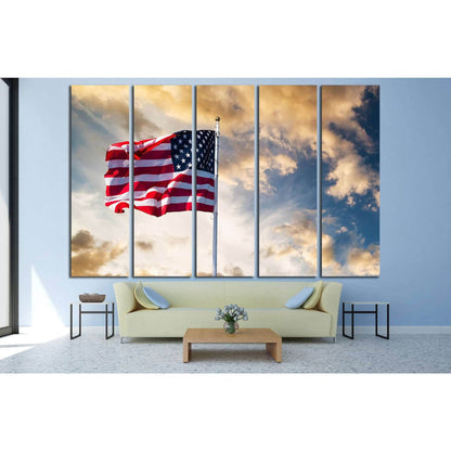 American flag waving №1295 Ready to Hang Canvas Print - Zellart Canvas Prints ALL_Products, s-1295