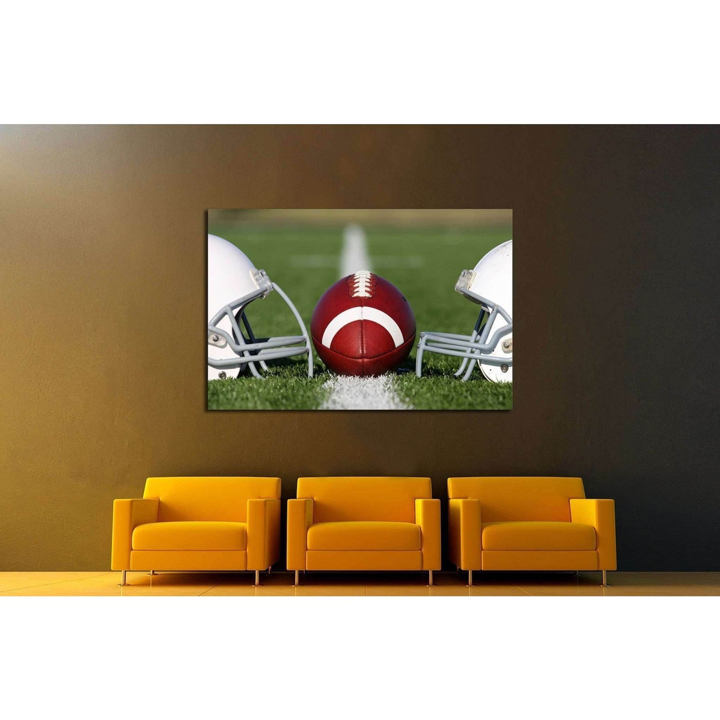 American Football and Helmets on the Field №2117 Ready to Hang Canvas Print - Zellart Canvas Prints ALL_Products, s-2117