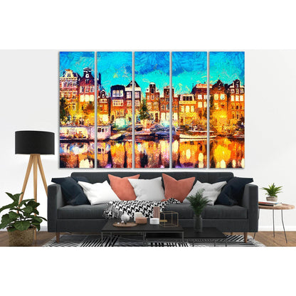 Amsterdam Oil Painting №SL578 Ready to Hang Canvas Print - Zellart Canvas Prints 0new, ALL_Products, Oil Painting Wall Art