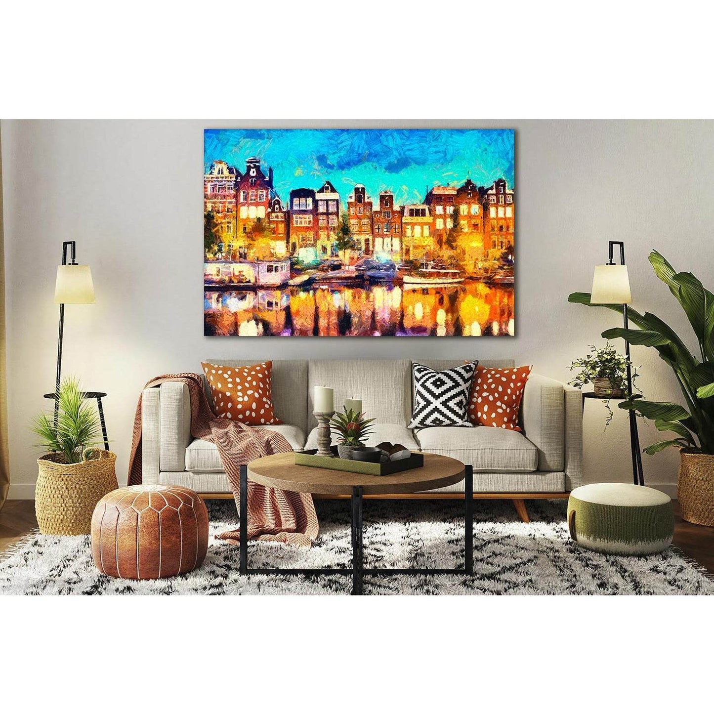 Amsterdam Oil Painting №SL578 Ready to Hang Canvas Print - Zellart Canvas Prints 0new, ALL_Products, Oil Painting Wall Art