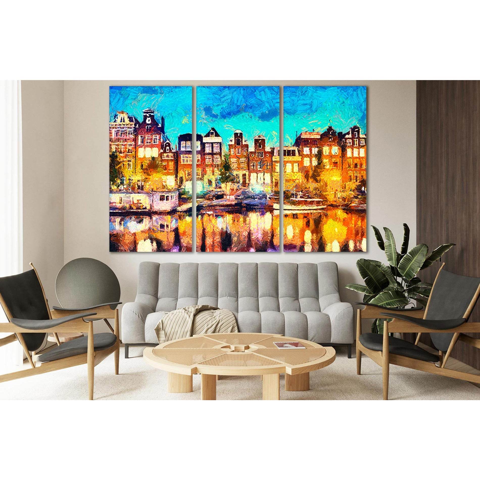 Amsterdam Oil Painting №SL578 Ready to Hang Canvas Print - Zellart Canvas Prints 0new, ALL_Products, Oil Painting Wall Art