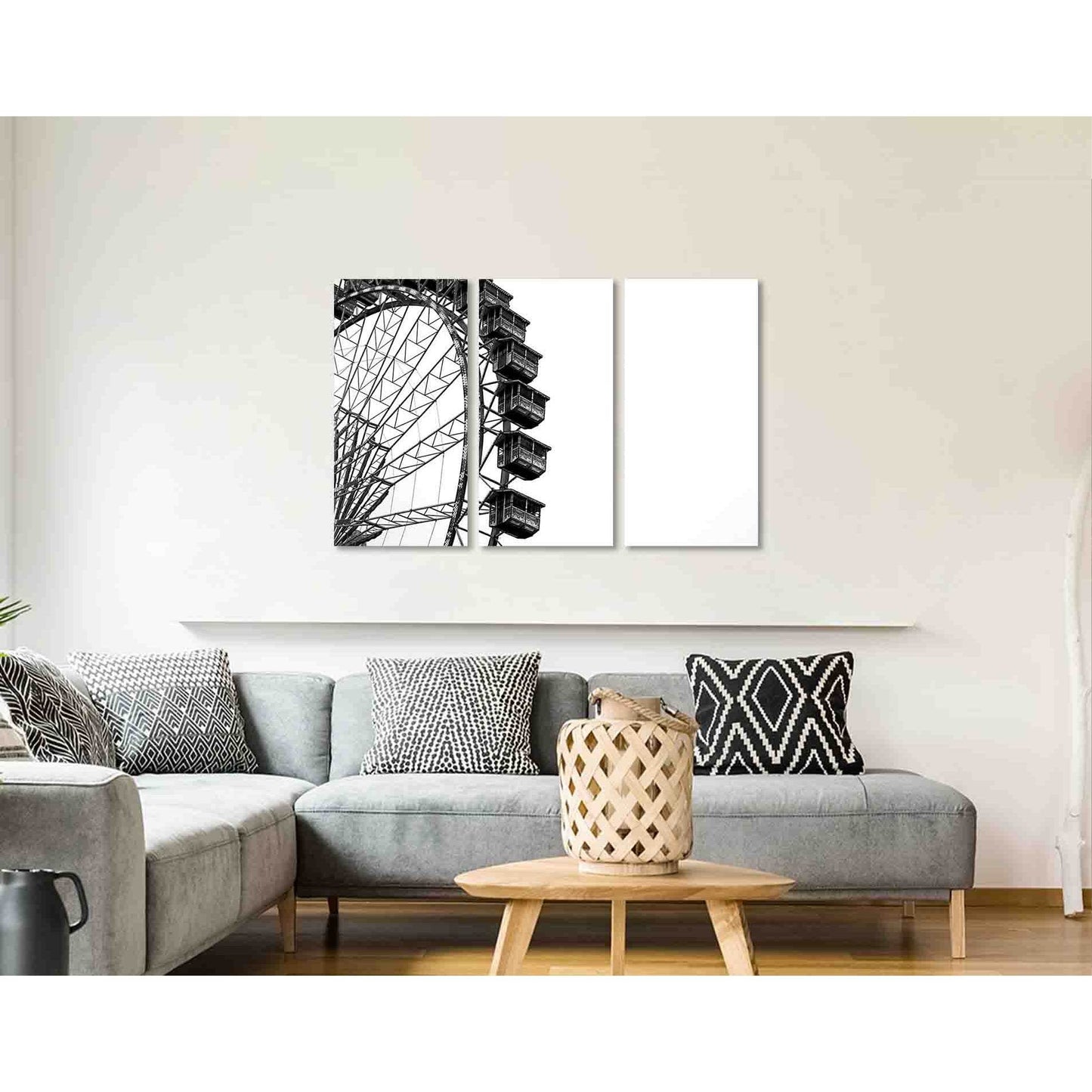 Amusement park №D2838 Ready to Hang Canvas Print - Zellart Canvas Prints 0new, ALL_Products, Black & White Wall Art