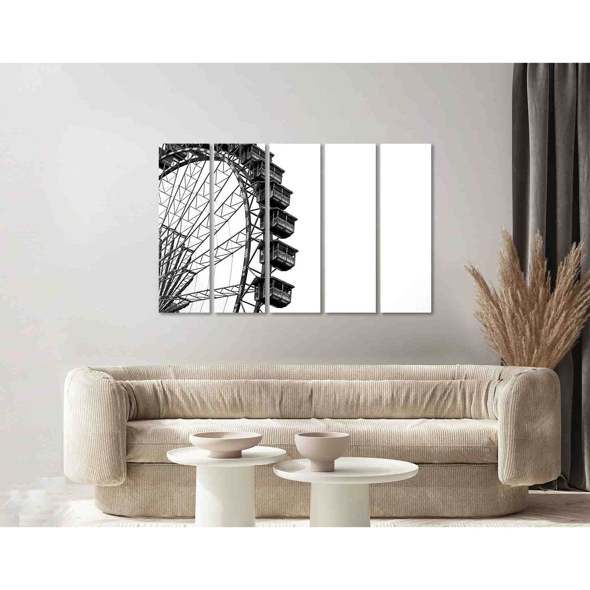 Amusement park №D2838 Ready to Hang Canvas Print - Zellart Canvas Prints 0new, ALL_Products, Black & White Wall Art