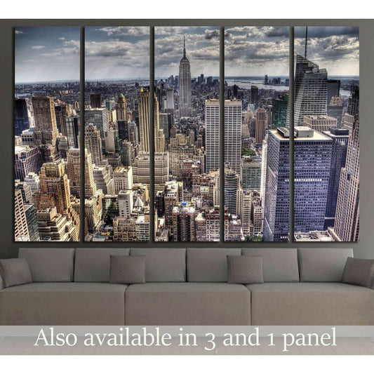An aerial view over New York city №2593 Ready to Hang Canvas PrintCanvas art arrives ready to hang, with hanging accessories included and no additional framing required. Every canvas print is hand-crafted, made on-demand at our workshop and expertly stret