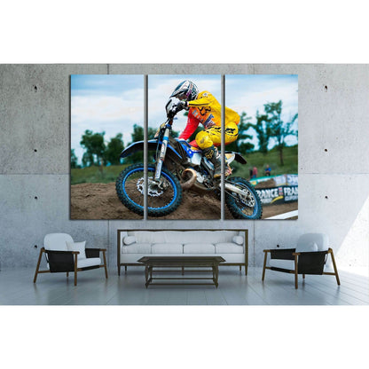 An unidentified rider participates in the World Endurocross Championship №2478 Ready to Hang Canvas Print - Zellart Canvas Prints ALL_Products, s-2478