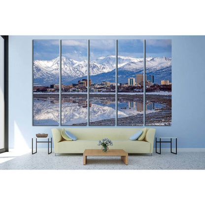 Anchorage Skyline with a winter reflection №1751 Ready to Hang Canvas PrintCanvas art arrives ready to hang, with hanging accessories included and no additional framing required. Every canvas print is hand-crafted, made on-demand at our workshop and exper