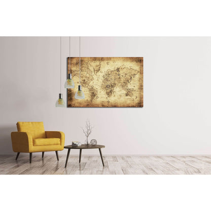 ancient map of the world №2807 Ready to Hang Canvas Print - Zellart Canvas Prints ALL_Products, s-2807