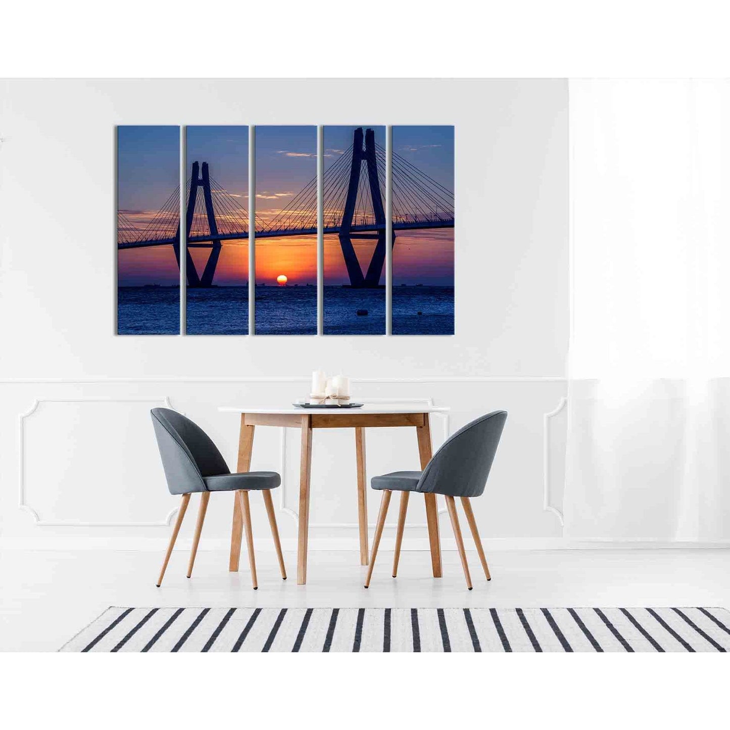 Anzac bridge at sunset №D1235 Ready to Hang Canvas Print - Zellart Canvas Prints 0new, ALL_Products, Sunrise & sunset wall art