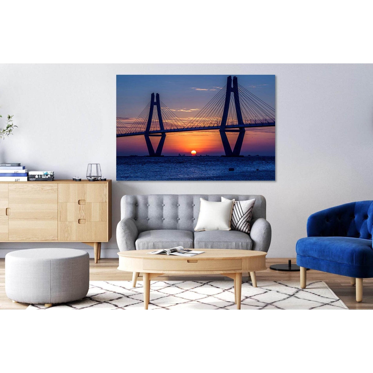 Anzac bridge at sunset №D1235 Ready to Hang Canvas Print - Zellart Canvas Prints 0new, ALL_Products, Sunrise & sunset wall art