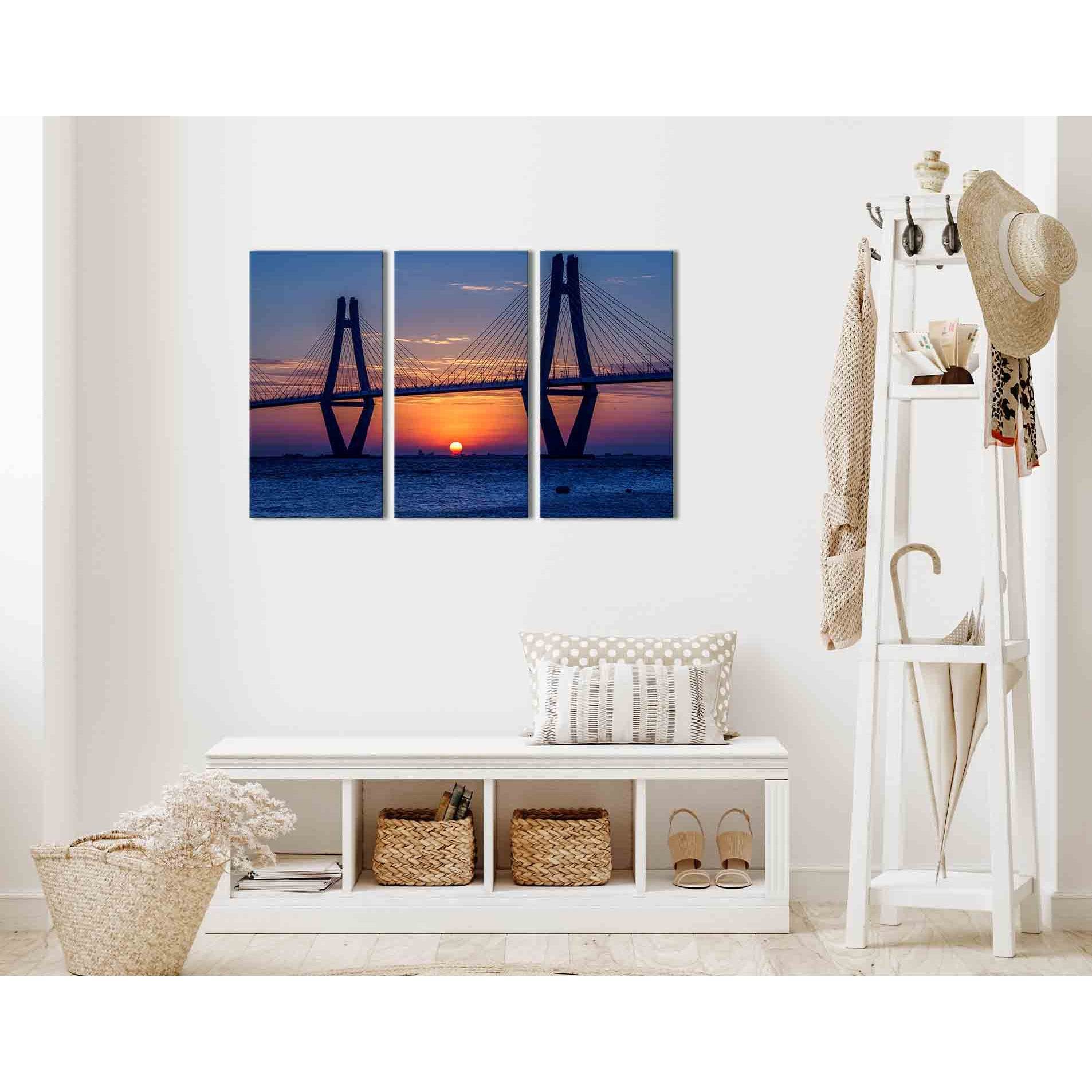 Anzac bridge at sunset №D1235 Ready to Hang Canvas Print - Zellart Canvas Prints 0new, ALL_Products, Sunrise & sunset wall art