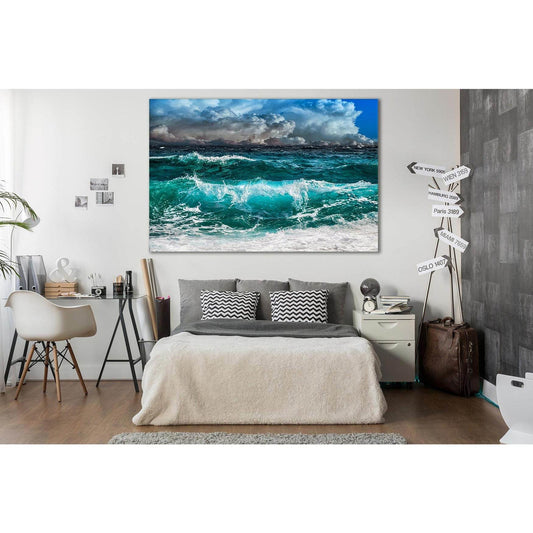 Approaching Ocean Storm №SL180 Ready to Hang Canvas Print - Zellart Canvas Prints 0new, ALL_Products, Beach Ocean & Waves