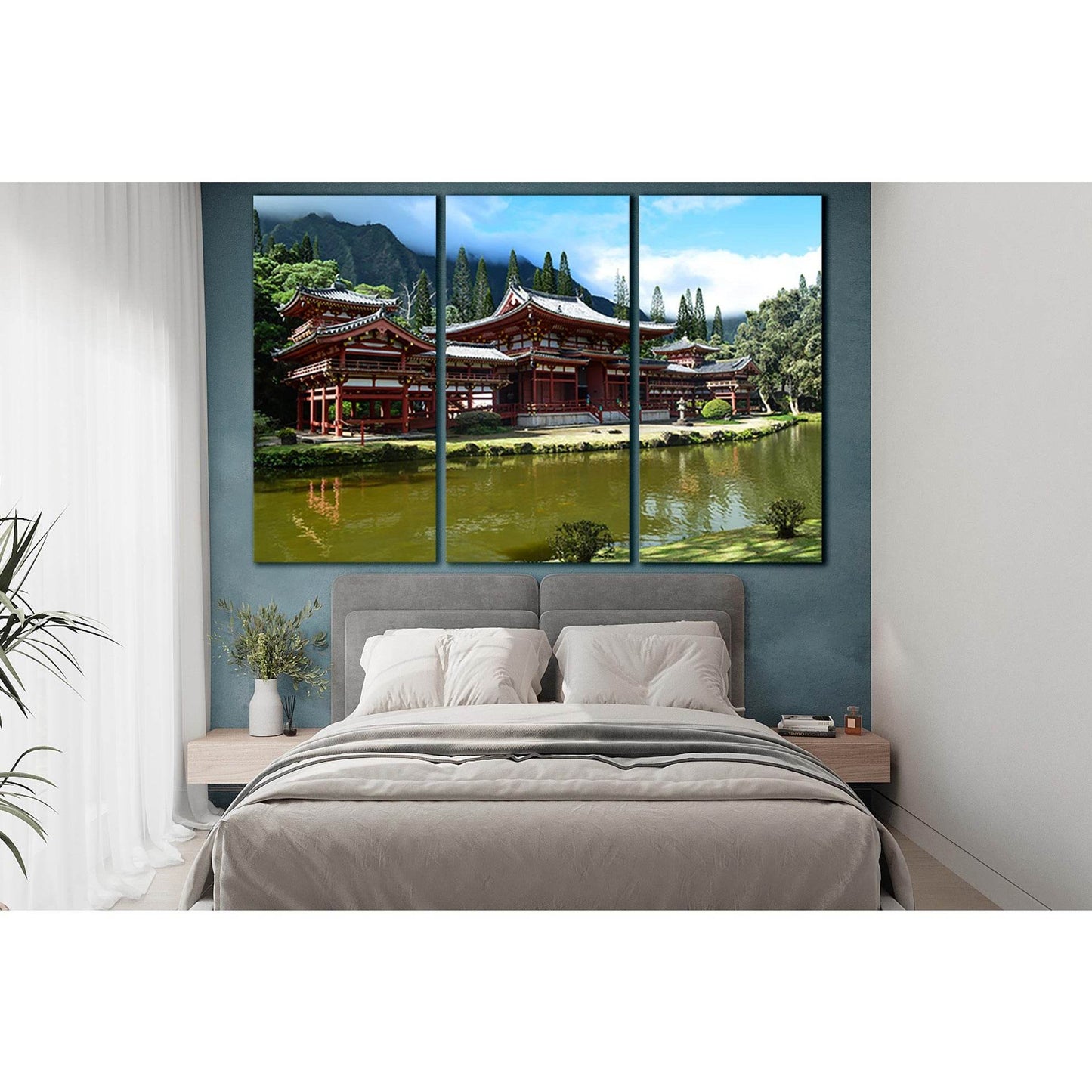Architecture Byodo In Temple №SL1395 Ready to Hang Canvas Print - Zellart Canvas Prints 0new, ALL_Products, Architecture