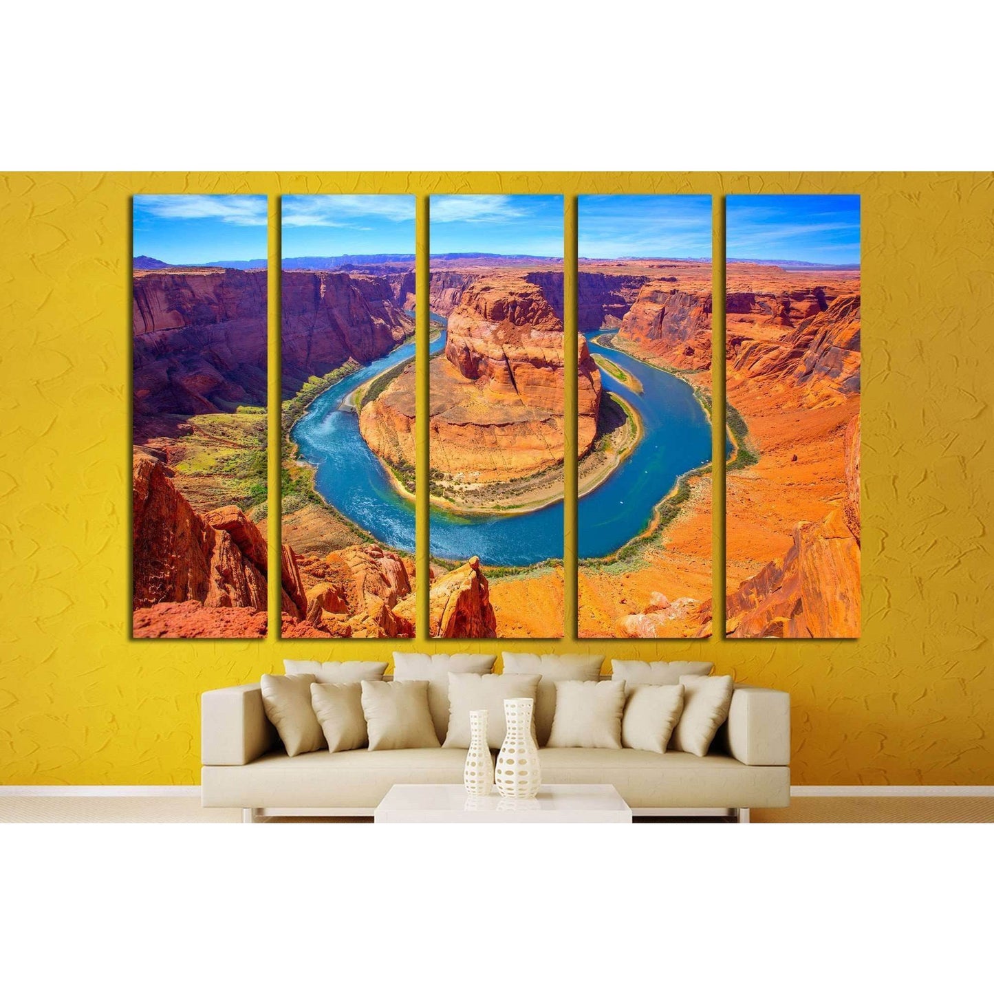 Arizona Horseshoe Bend meander of Colorado River in Glen Canyon №1979 Ready to Hang Canvas PrintCanvas art arrives ready to hang, with hanging accessories included and no additional framing required. Every canvas print is hand-crafted, made on-demand at o