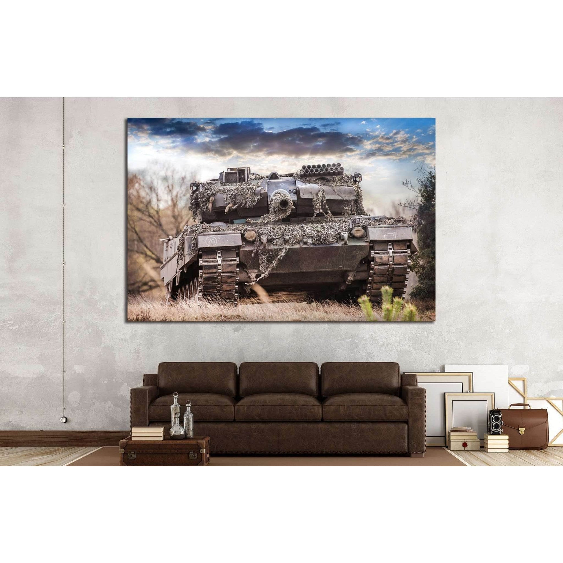 Army Tank №225 Ready to Hang Canvas Print - Zellart Canvas Prints ALL_Products, wd-225