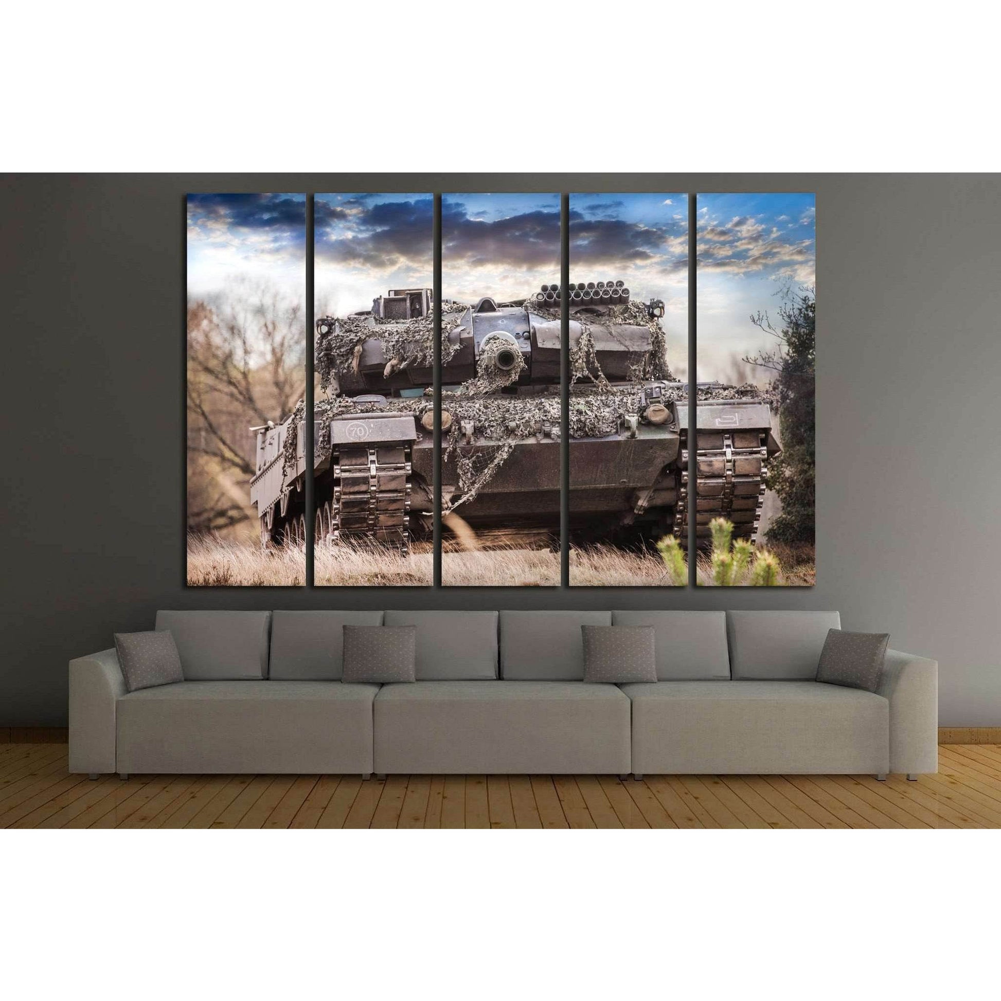Army Tank №225 Ready to Hang Canvas Print - Zellart Canvas Prints ALL_Products, wd-225