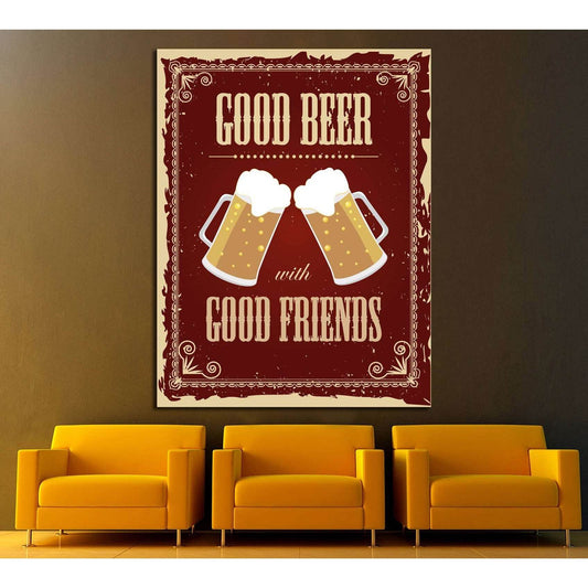 Art canvas in vintage style №4503 Ready to Hang Canvas Print - Zellart Canvas Prints ALL_Products, s-4503