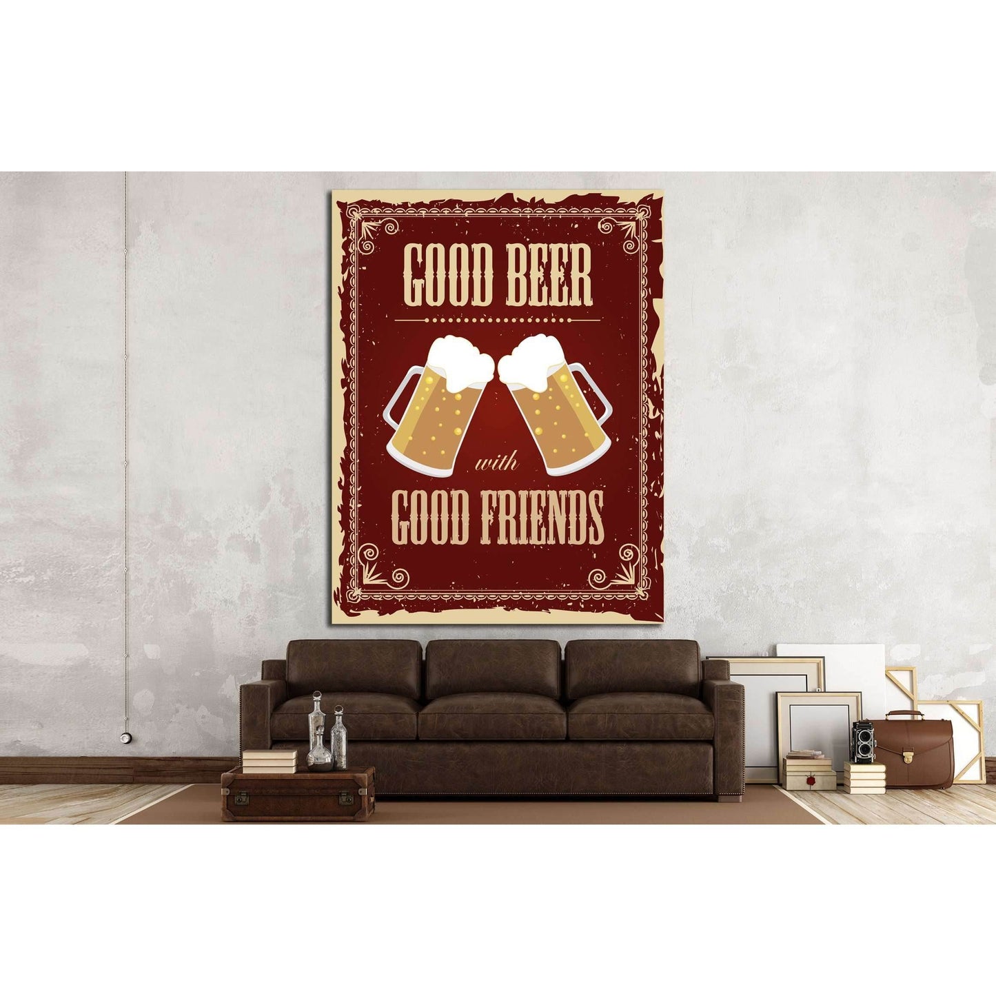 Art canvas in vintage style №4503 Ready to Hang Canvas PrintCanvas art arrives ready to hang, with hanging accessories included and no additional framing required. Every canvas print is hand-crafted, made on-demand at our workshop and expertly stretched a