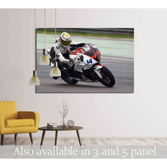 ASSEN - Frank Brouwer participates in the ONK Supersport at the Rizla Racing Assen, Netherland №2472 Ready to Hang Canvas Print - Zellart Canvas Prints ALL_Products, s-2472