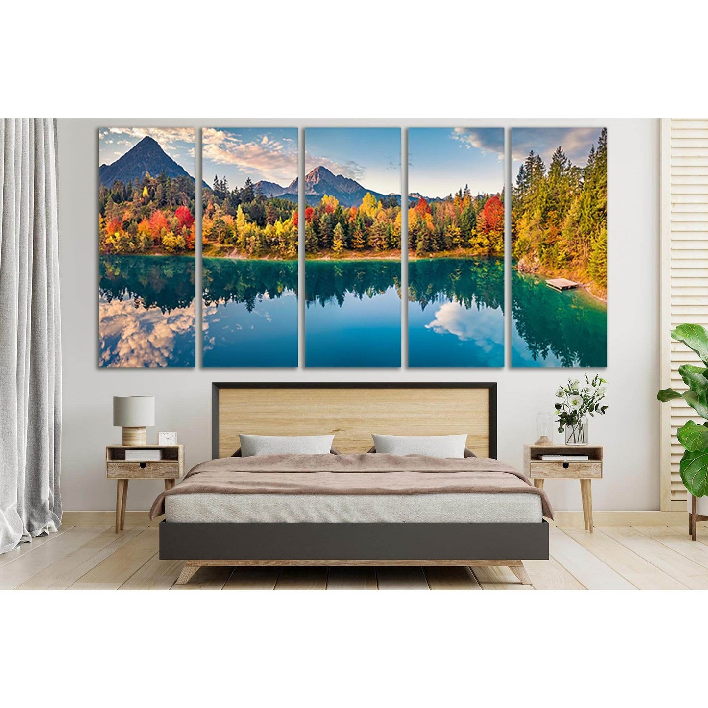 Astonishing Autumn Scene Austrian Alps №SL651 Ready to Hang Canvas Print - Zellart Canvas Prints 0new, ALL_Products, Autumn Wall Art