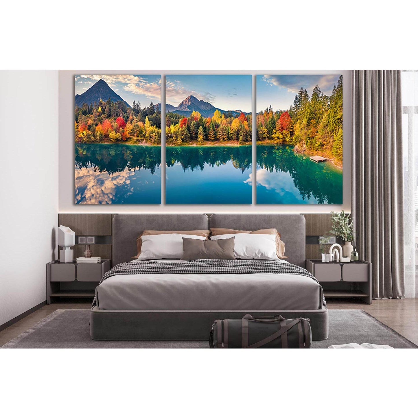 Astonishing Autumn Scene Austrian Alps №SL651 Ready to Hang Canvas Print - Zellart Canvas Prints 0new, ALL_Products, Autumn Wall Art