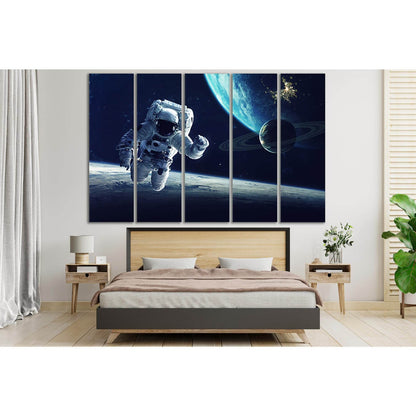 Astronaut Above The Planet №SL397 Ready to Hang Canvas Print - Zellart Canvas Prints 0new, ALL_Products, Astronomy & Space Canvas Wall Art