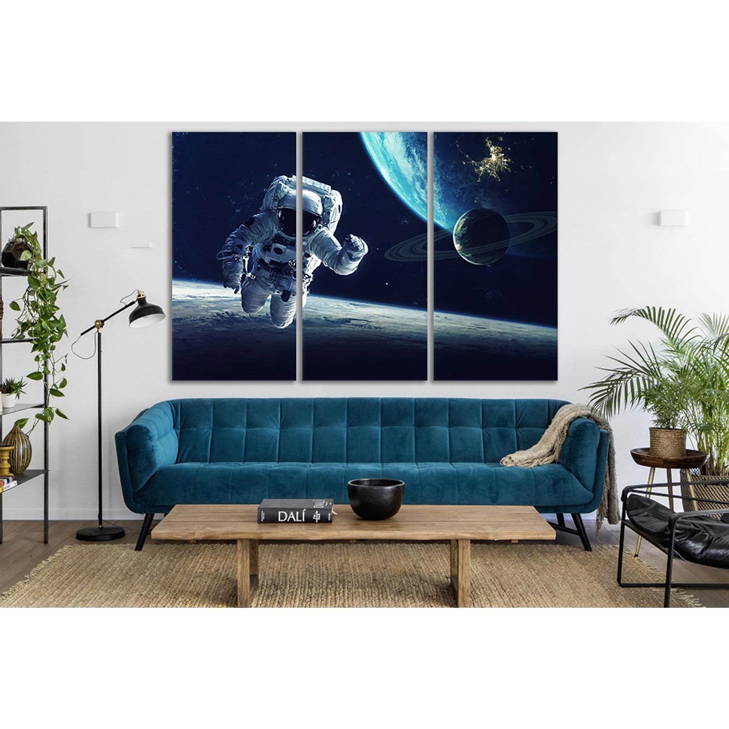 Astronaut Above The Planet №SL397 Ready to Hang Canvas Print - Zellart Canvas Prints 0new, ALL_Products, Astronomy & Space Canvas Wall Art