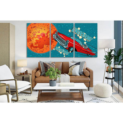 Astronaut Driver In Car On Mars Pop Art №SL536 Ready to Hang Canvas Print - Zellart Canvas Prints 0new, ALL_Products, Pop ART