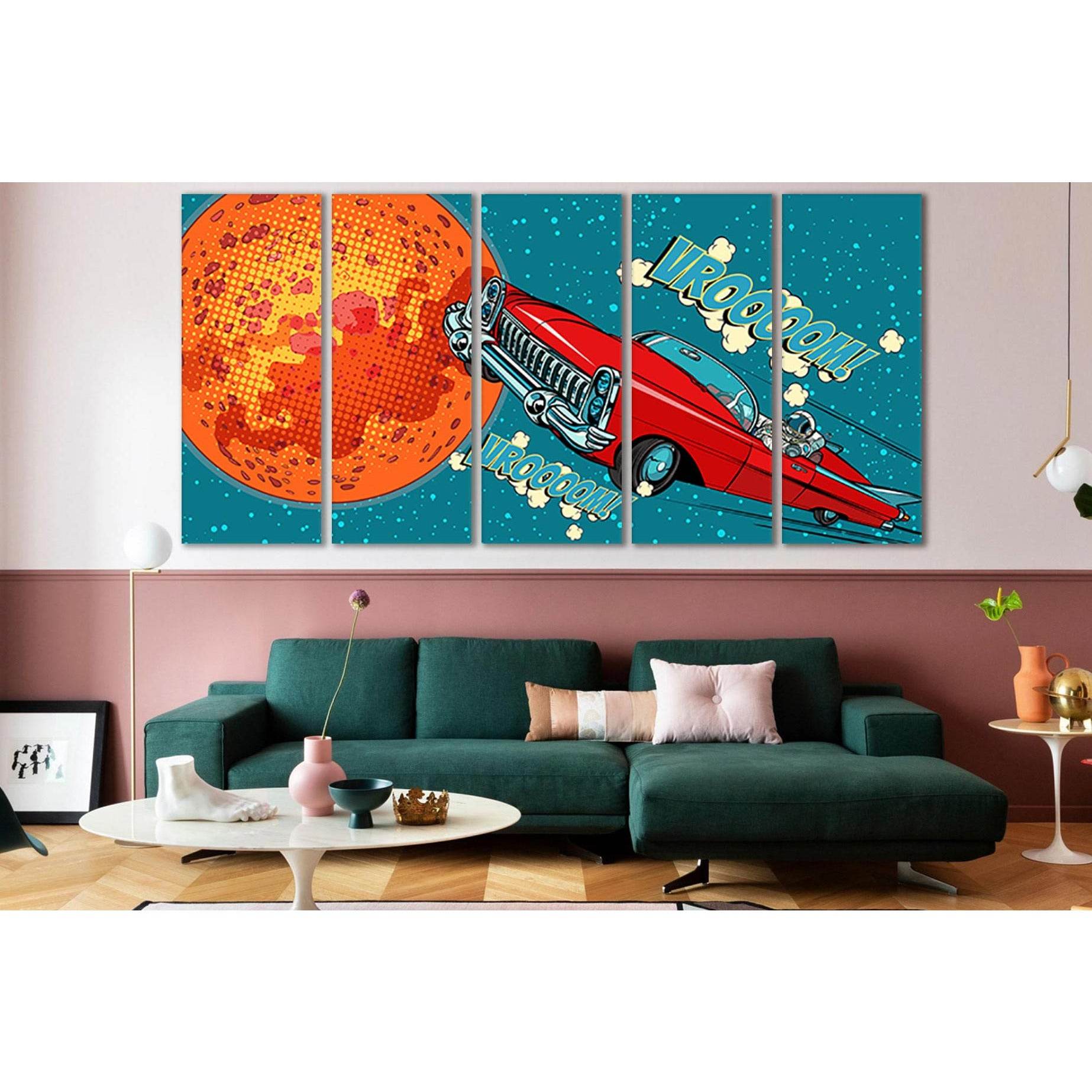 Astronaut Driver In Car On Mars Pop Art №SL536 Ready to Hang Canvas Print - Zellart Canvas Prints 0new, ALL_Products, Pop ART