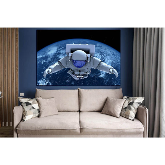 Astronaut In Outer Space №SL991 Ready to Hang Canvas Print - Zellart Canvas Prints 0new, ALL_Products, Astronomy & Space Canvas Wall Art