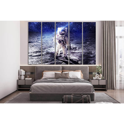 Astronaut Moon Surface №SL385 Ready to Hang Canvas Print - Zellart Canvas Prints 0new, ALL_Products, Astronomy & Space Canvas Wall Art