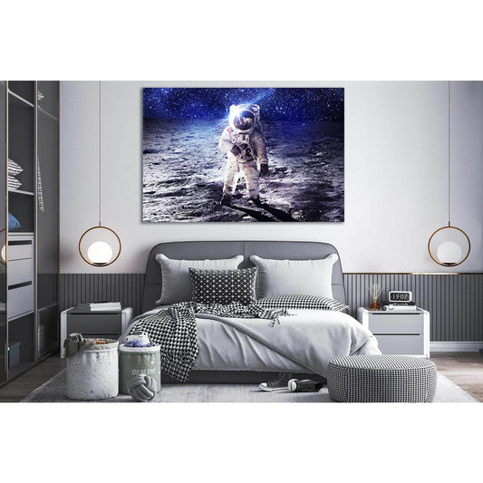 Astronaut Moon Surface №SL385 Ready to Hang Canvas Print - Zellart Canvas Prints 0new, ALL_Products, Astronomy & Space Canvas Wall Art