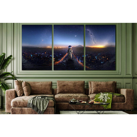 Astronaut On Another Planet №SL413 Ready to Hang Canvas Print - Zellart Canvas Prints 0new, ALL_Products, Astronomy & Space Canvas Wall Art