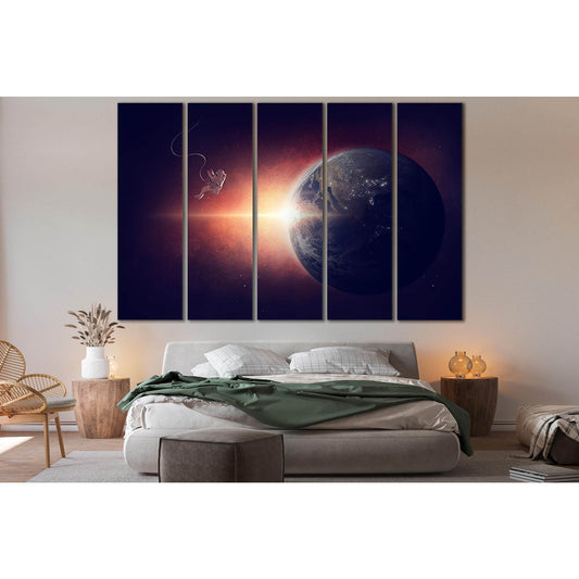 Astronaut Orbiting Planet Earth №SL382 Ready to Hang Canvas Print - Zellart Canvas Prints 0new, ALL_Products, Astronomy & Space Canvas Wall Art