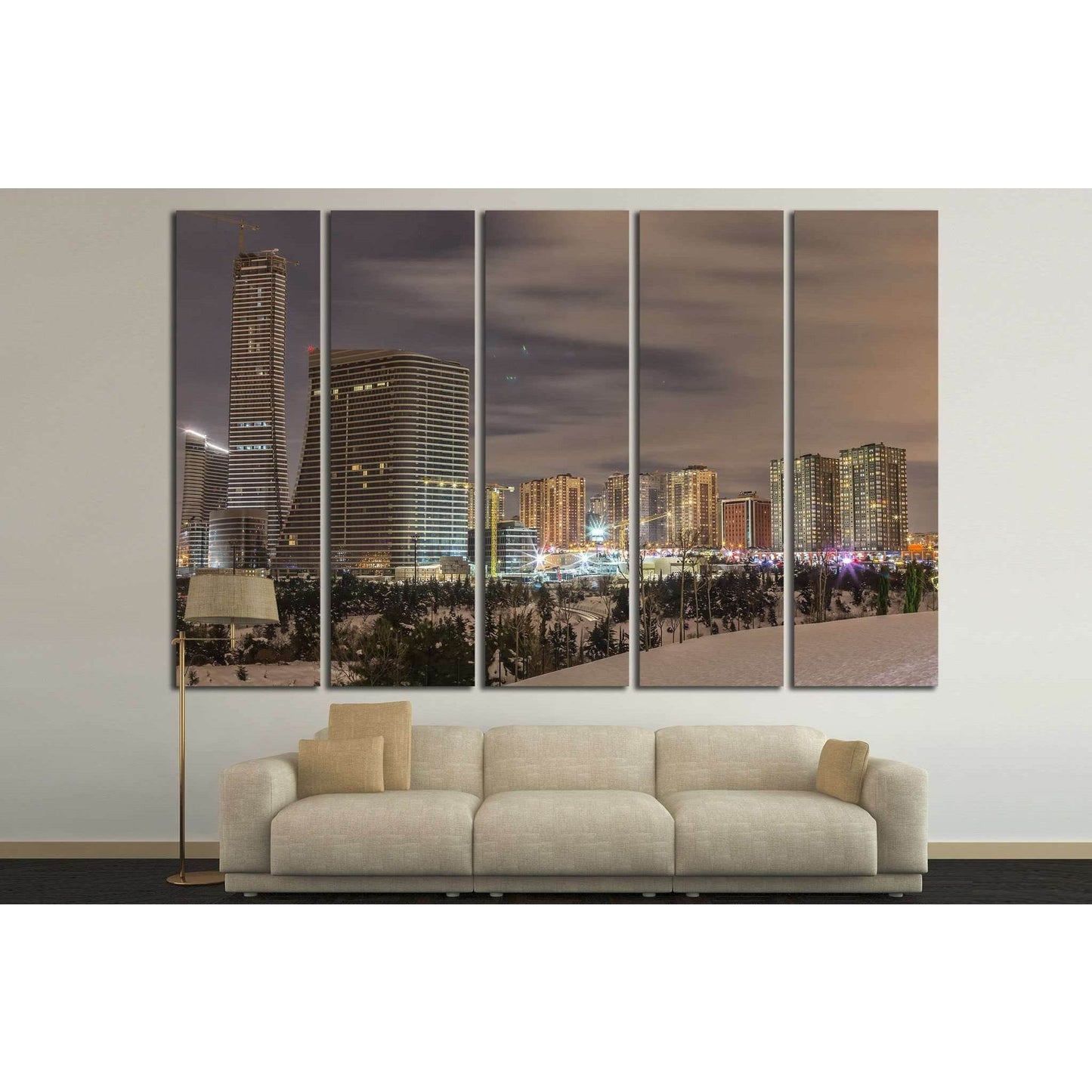 Atasehir finance center, Istanbul, Turkey №1275 Ready to Hang Canvas Print - Zellart Canvas Prints ALL_Products, s-1275