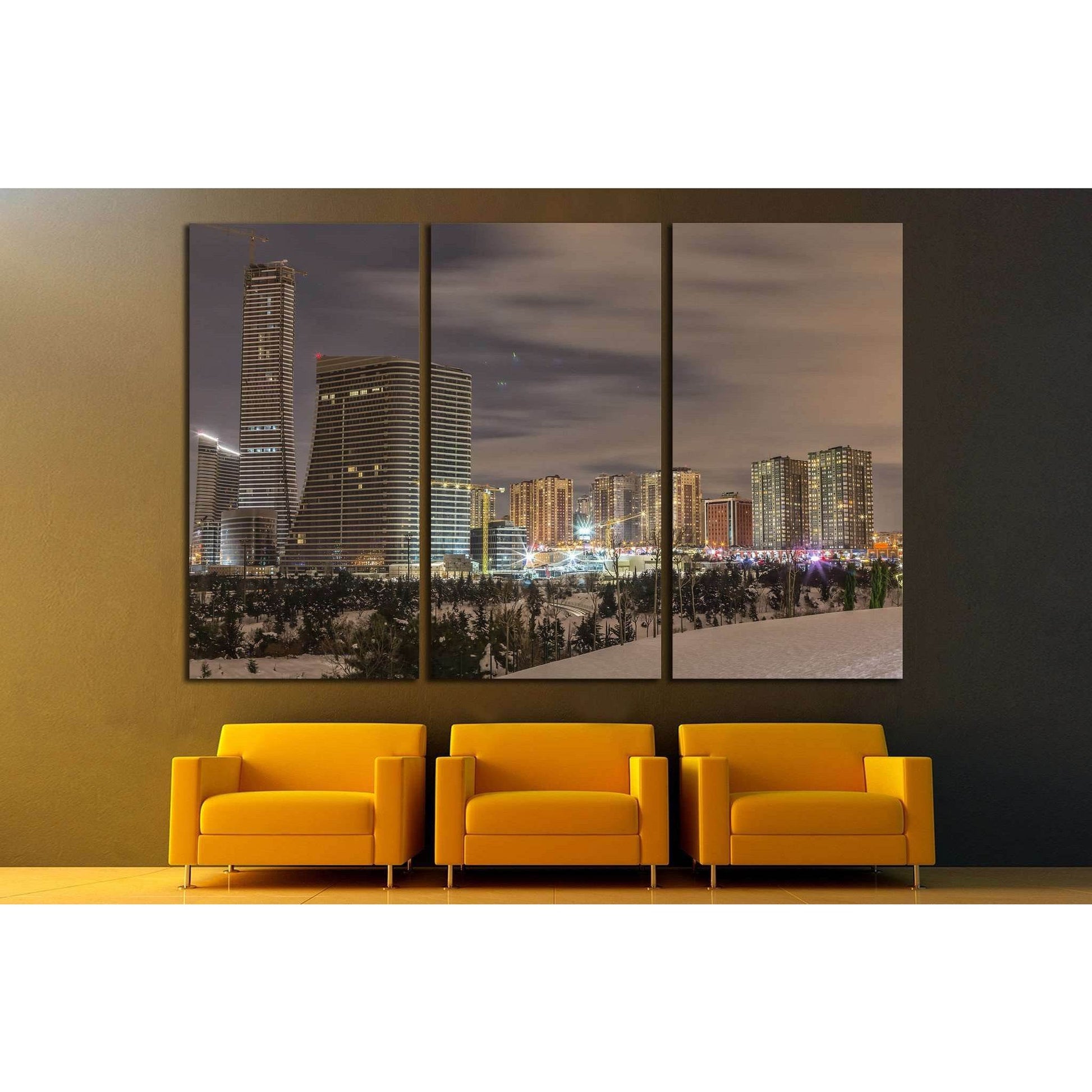 Atasehir finance center, Istanbul, Turkey №1275 Ready to Hang Canvas Print - Zellart Canvas Prints ALL_Products, s-1275