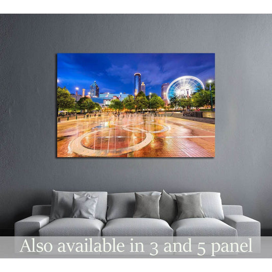 ATLANTA, GEORGIA, Centennial Olympic Park's landmark fountains №2321 Ready to Hang Canvas PrintCanvas art arrives ready to hang, with hanging accessories included and no additional framing required. Every canvas print is hand-crafted, made on-demand at ou