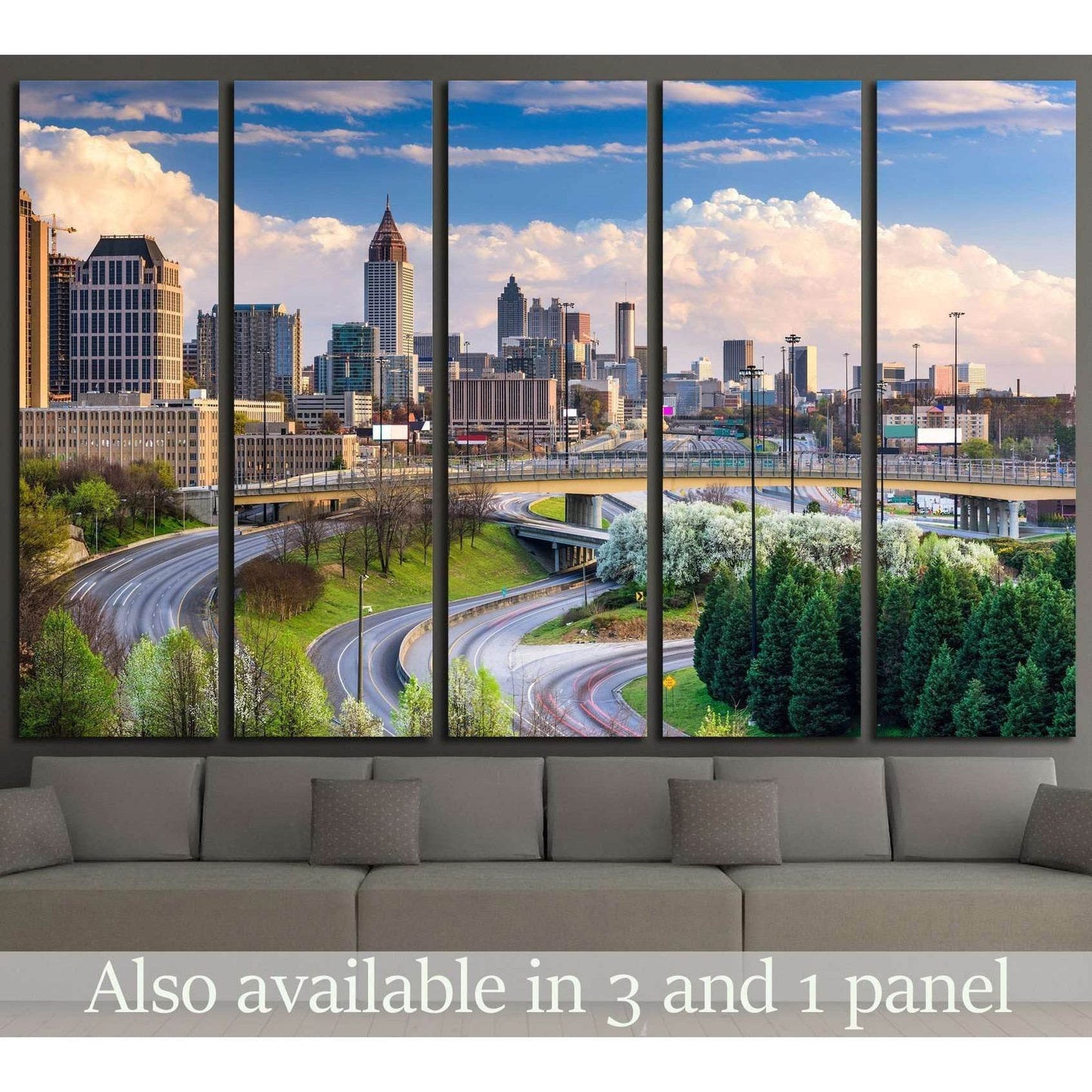 Atlanta, Georgia, USA downtown skyline №1648 Ready to Hang Canvas Print - Zellart Canvas Prints ALL_Products, s-1648
