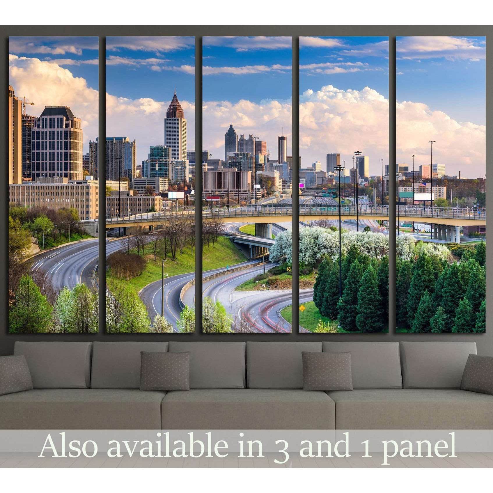 Atlanta, Georgia, USA downtown skyline №1648 Ready to Hang Canvas Print - Zellart Canvas Prints ALL_Products, s-1648