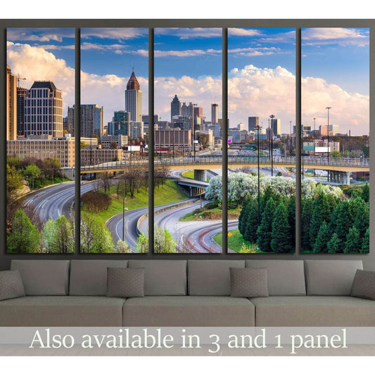 Atlanta, Georgia, USA downtown skyline №1648 Ready to Hang Canvas Print - Zellart Canvas Prints ALL_Products, s-1648