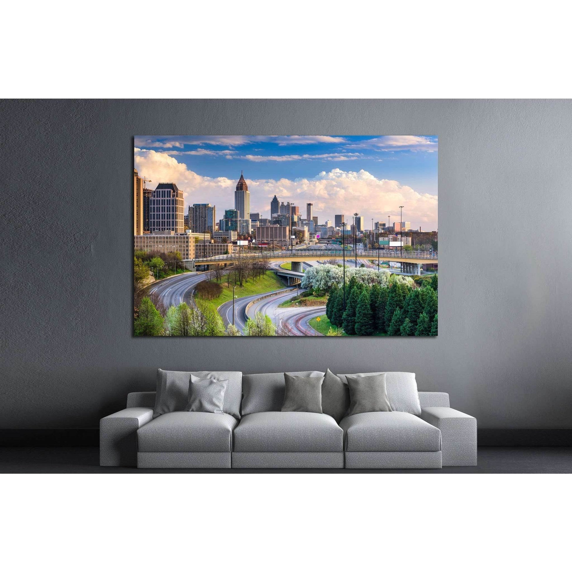 Atlanta, Georgia, USA downtown skyline №1648 Ready to Hang Canvas PrintCanvas art arrives ready to hang, with hanging accessories included and no additional framing required. Every canvas print is hand-crafted, made on-demand at our workshop and expertly